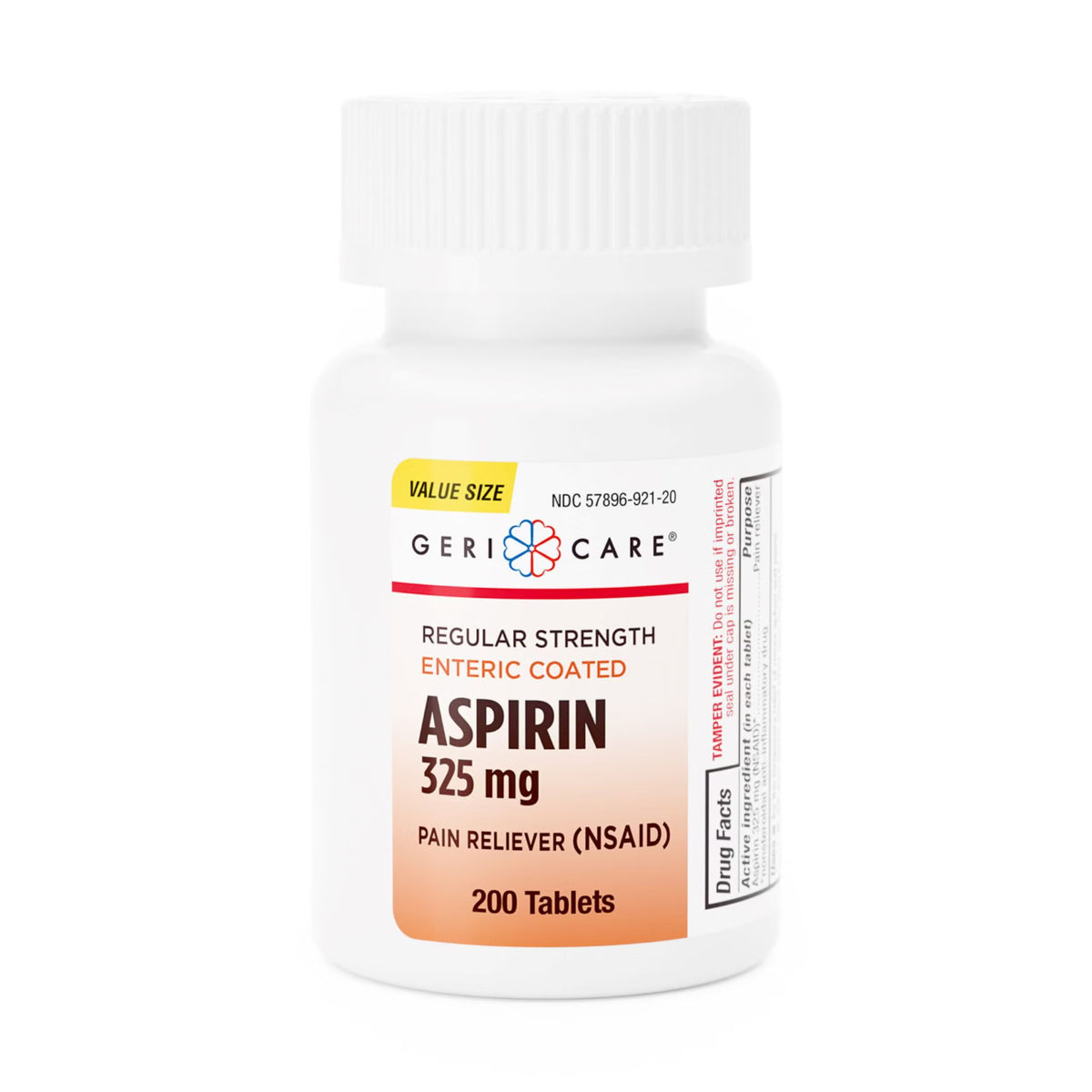 Geri-Care Aspirin Pain Relief, 325 mg, Enteric-Coated Tablet - 200 count - LL Medico