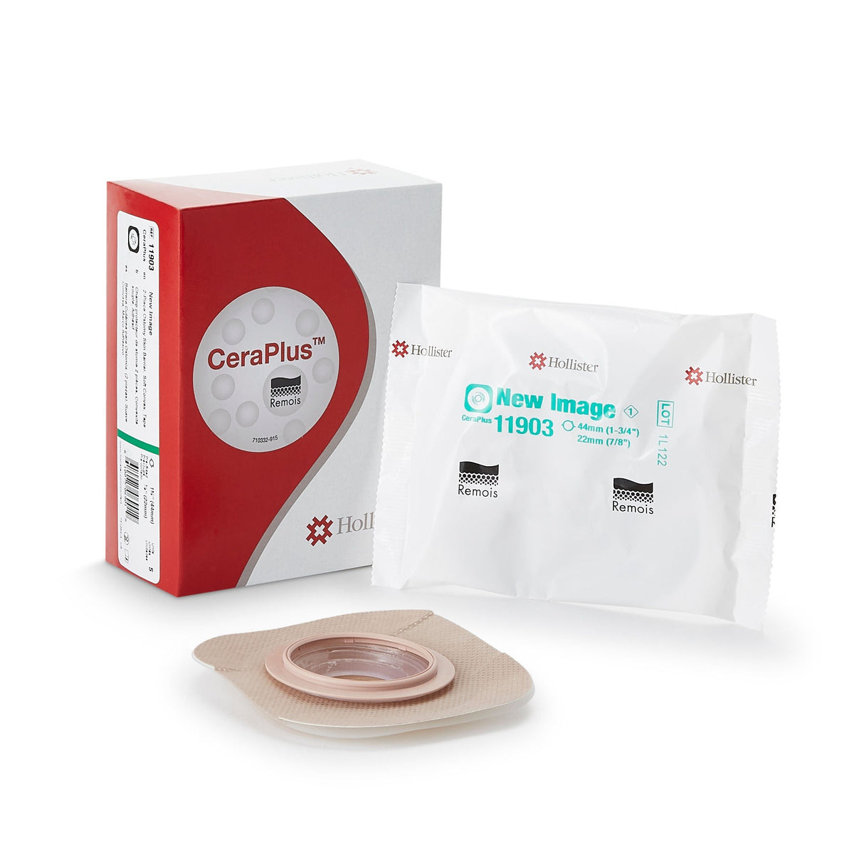 Hollister New Image CeraPlus Two-Piece Skin Barrier, Convex Light, Pre-Cut, 44 mm Flange