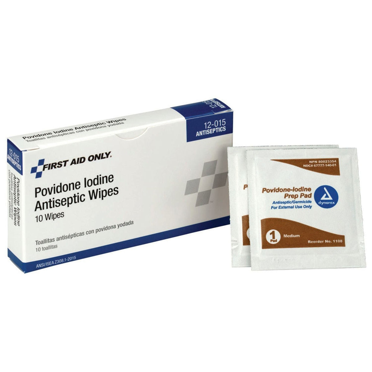 First Aid Only Povidone Iodine Antiseptic Wipes, Medium - 12-015-004 - LL Medico