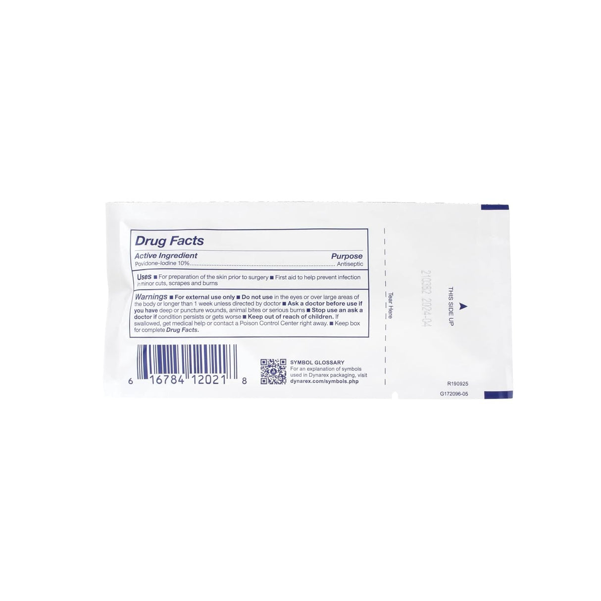 Dynarex Povidone-Iodine Swabsticks, 4" Saturated, Antiseptic/Germicide
