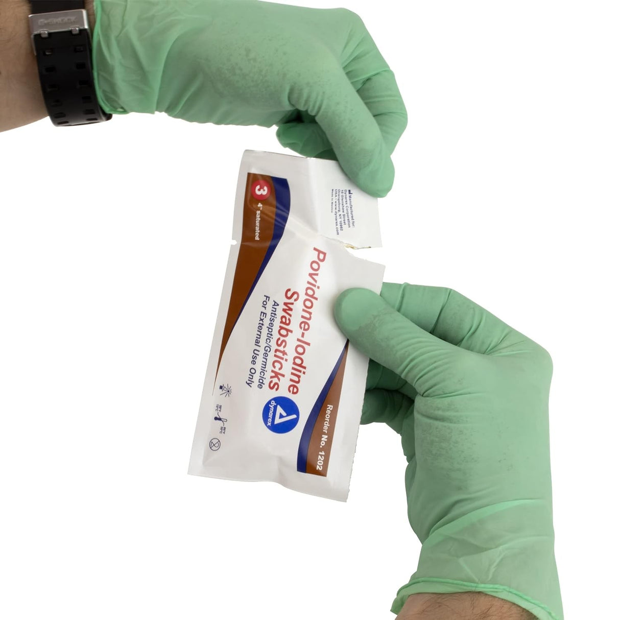 Dynarex Povidone-Iodine Swabsticks, 4" Saturated, Antiseptic/Germicide
