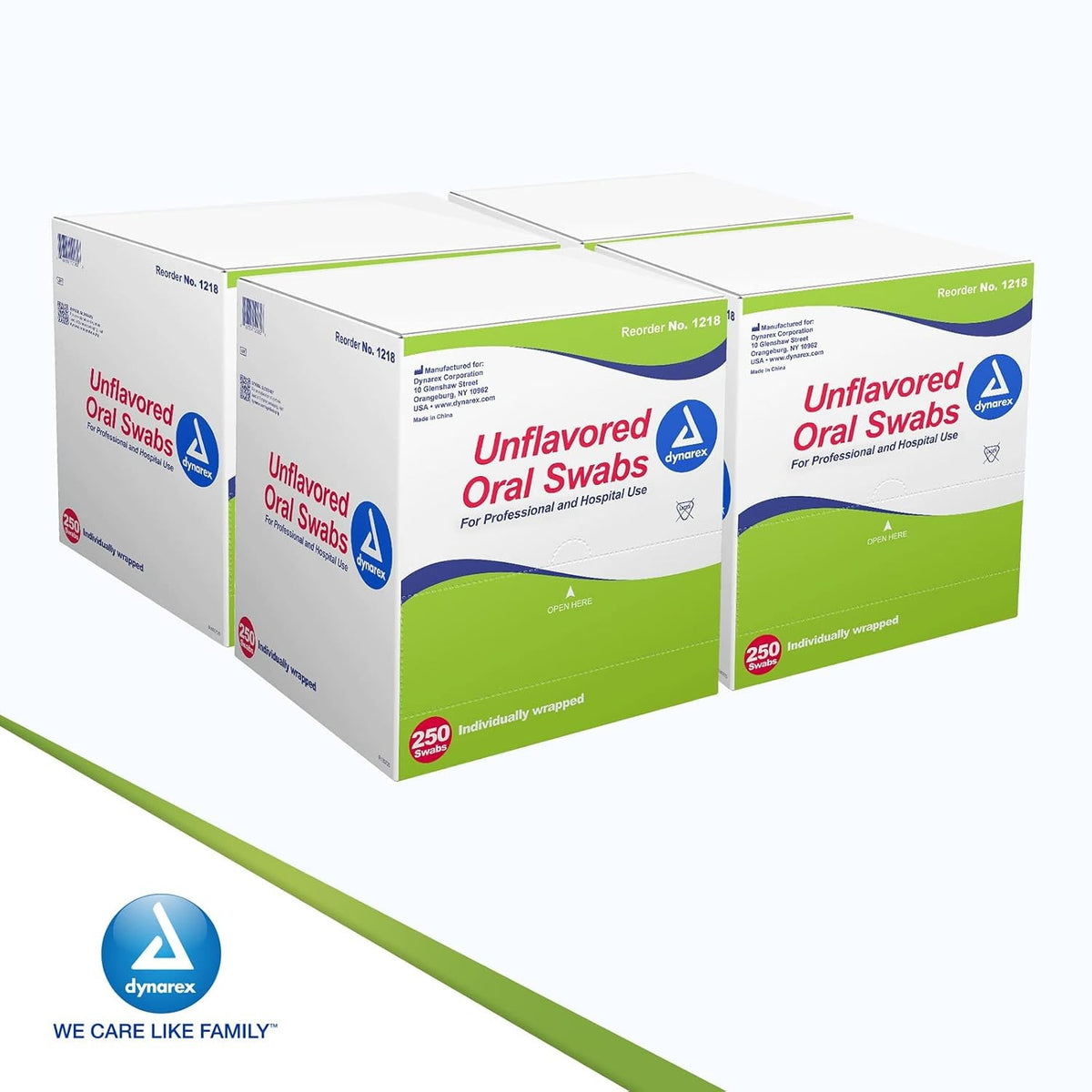 Dynarex Unflavored Oral Swabs, Individually Wrapped, Box of 250