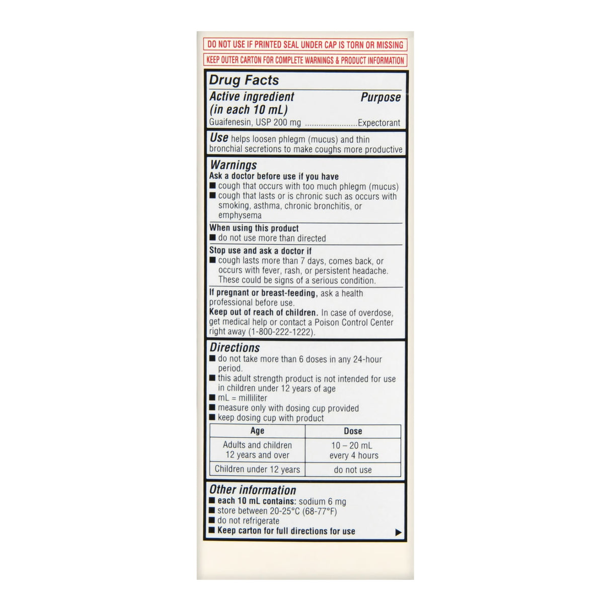 Foster & Thrive Adult Tussin Guaifenesin Oral Solution Relief Syrup, 4 fl oz