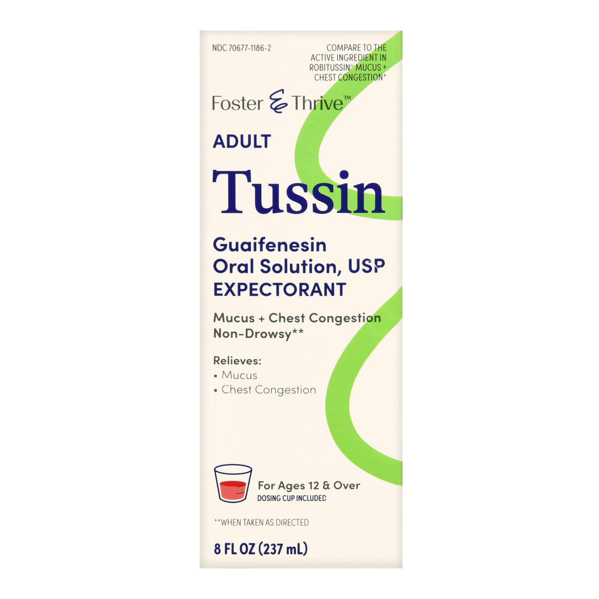 Foster & Thrive Adult Tussin Guaifenesin Oral Solution Relief Syrup, 8 fl oz