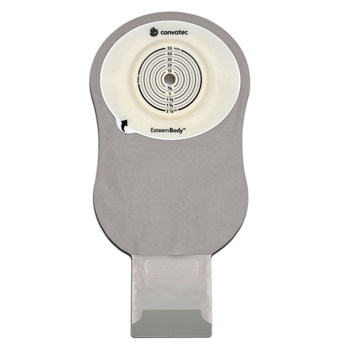 ConvaTec Esteem Body One-Piece Ostomy Pouch, Convex Trim to Fit, Drainable, 11" Length, Box of 10 - 423653 - LL Medico