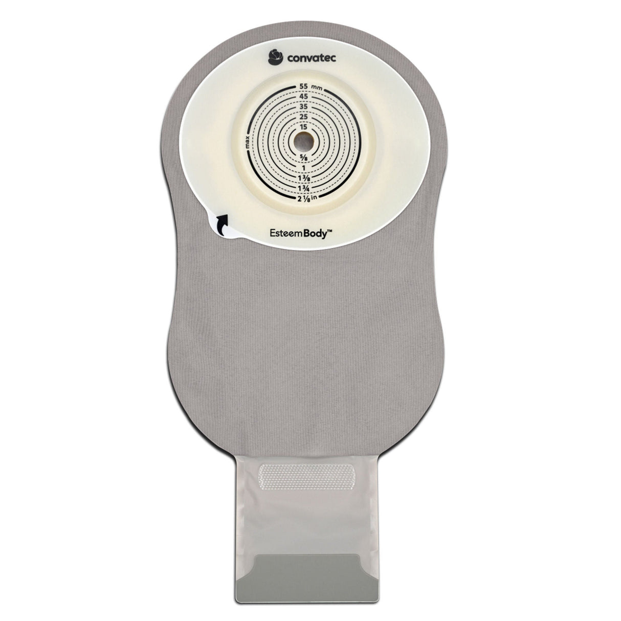 ConvaTec Esteem Body One-Piece Ostomy Pouch, Deep Convex Trim to Fit, 11" Drainable, Box of 10 - 423656 - LL Medico