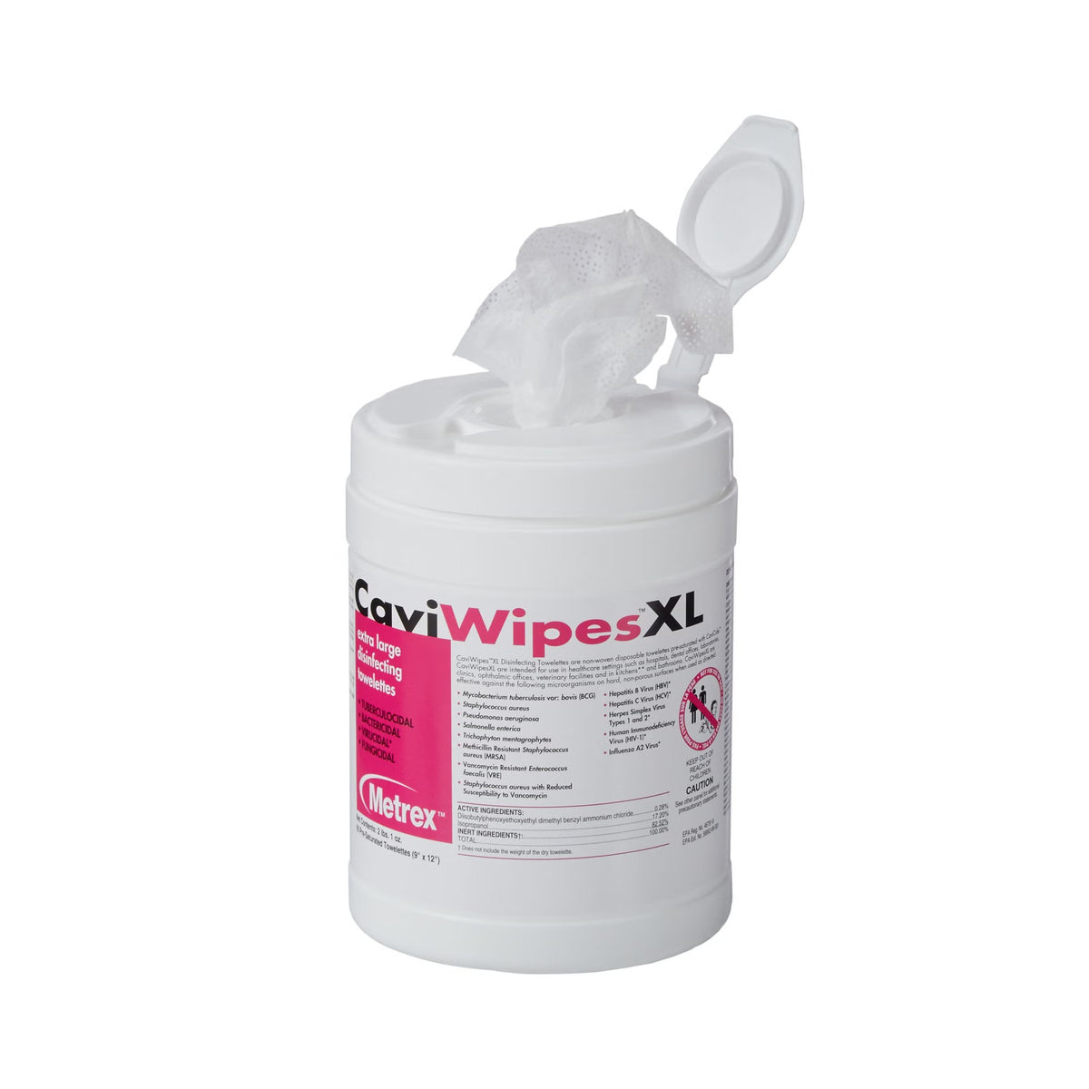 CaviWipes Surface Disinfectant Wipes, Premoistened Alcohol Based, Nonsterile, 10 x 12", Canister - 13-1150 - LL Medico