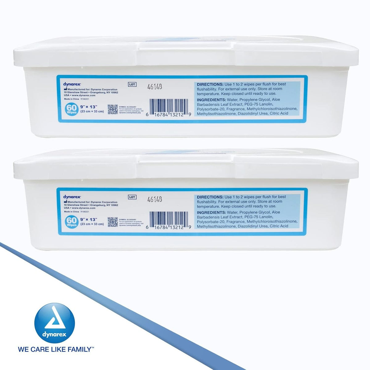Dynarex Flush Away Personal Wipes, Adult, Tub, Aloe/Lanolin Scented