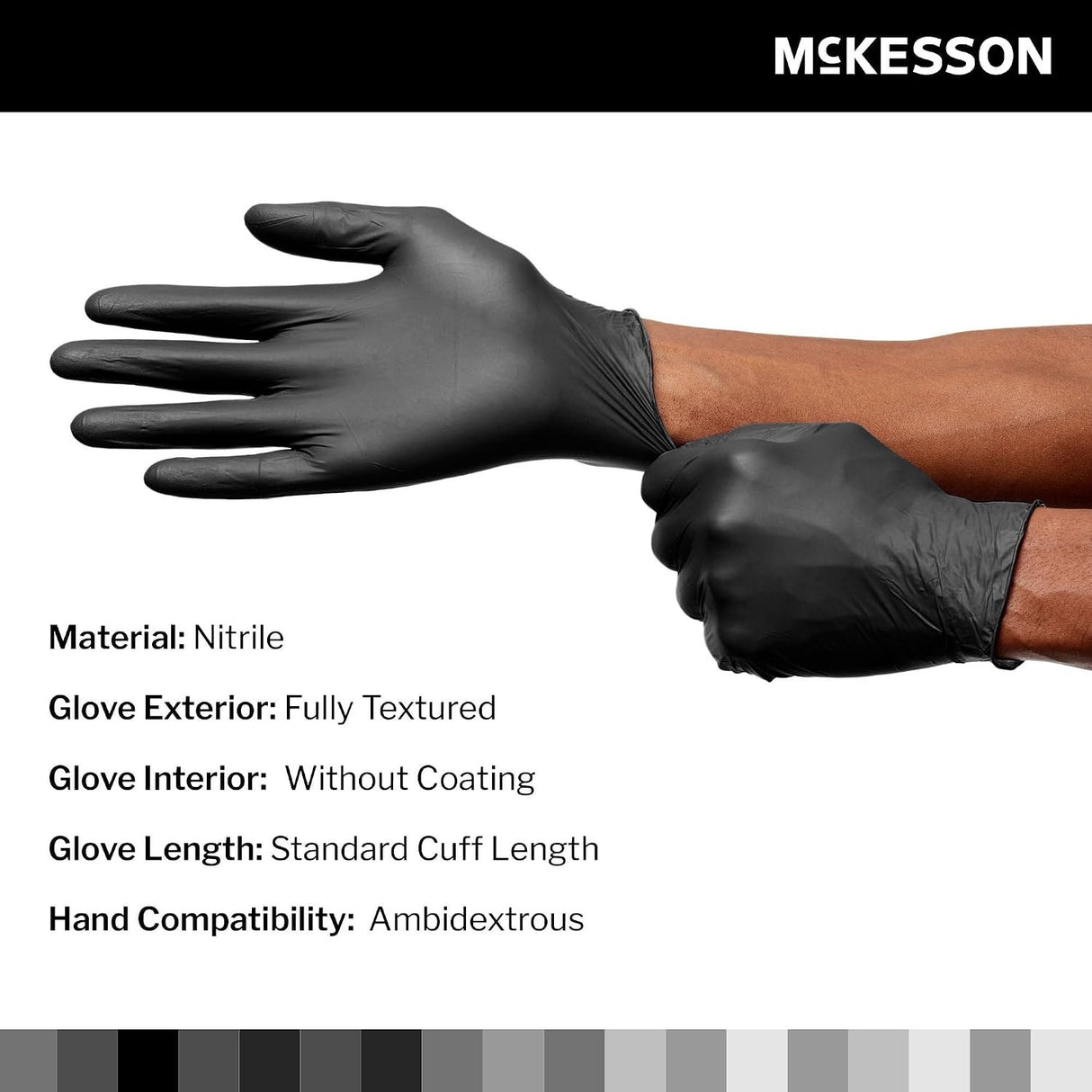 McKesson Confiderm LDC Nitrile Exam Gloves, Black, Extra Large