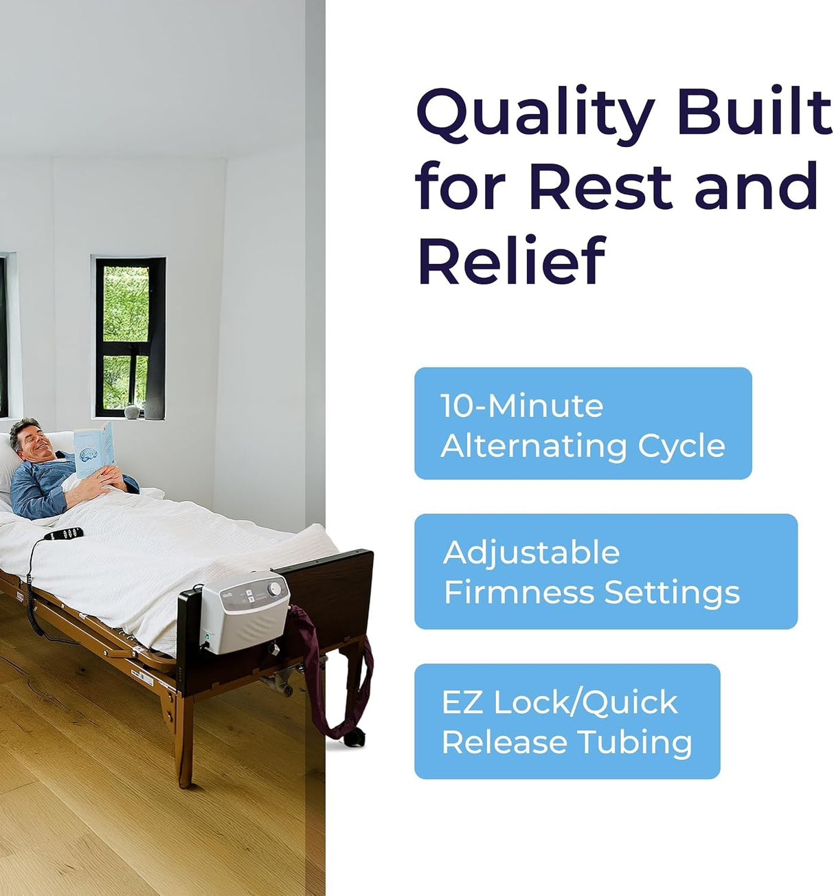 Drive Mattress Overlay Med-aire Pressure Redistribution 78 L X 34 W X 2-1/2 H Inch for Mattresses