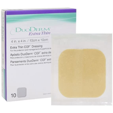 DuoDerm Extra Thin Hydrocolloid Dressing, 4 x 4 Inch