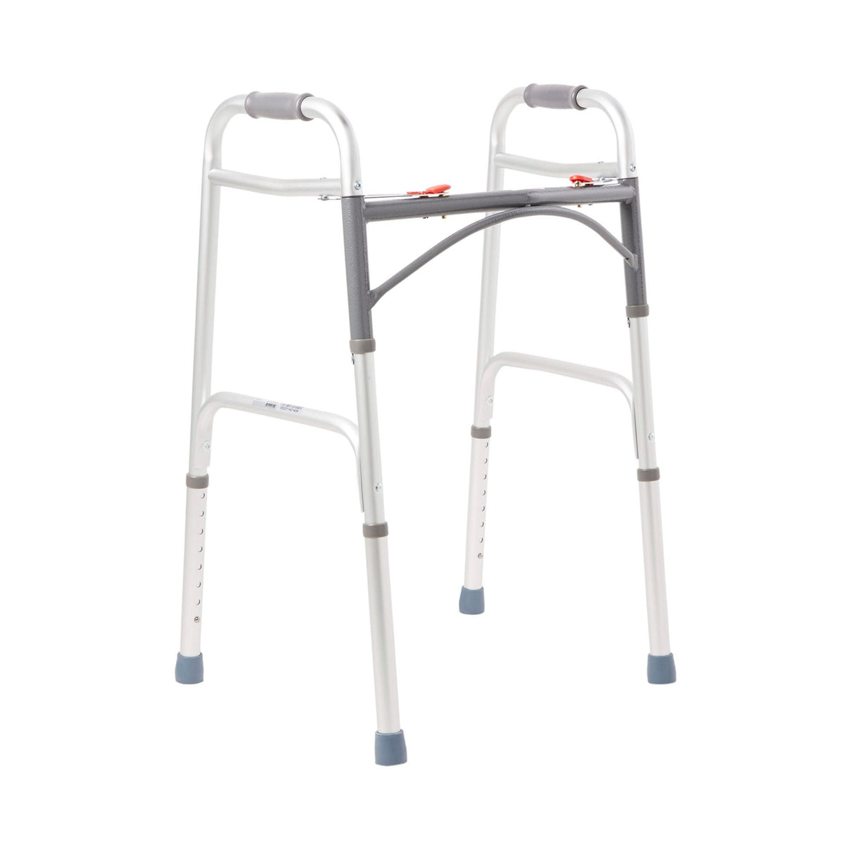 Dual Release Folding Walker Adjustable Height McKesson Aluminum Frame 350 Lbs. Weight Capacity 32 to 39 Inch Height