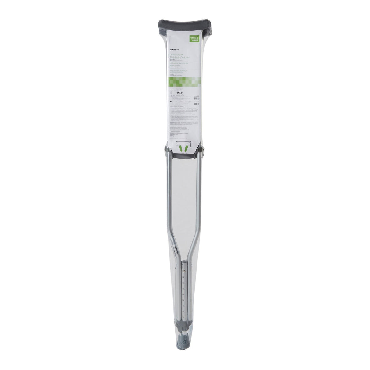 Underarm Crutches McKesson Tall Adult 5 Foot 10 Inch to 6 Foot 6 Inch User Height Aluminum Frame 350 Lbs. Weight Capacity