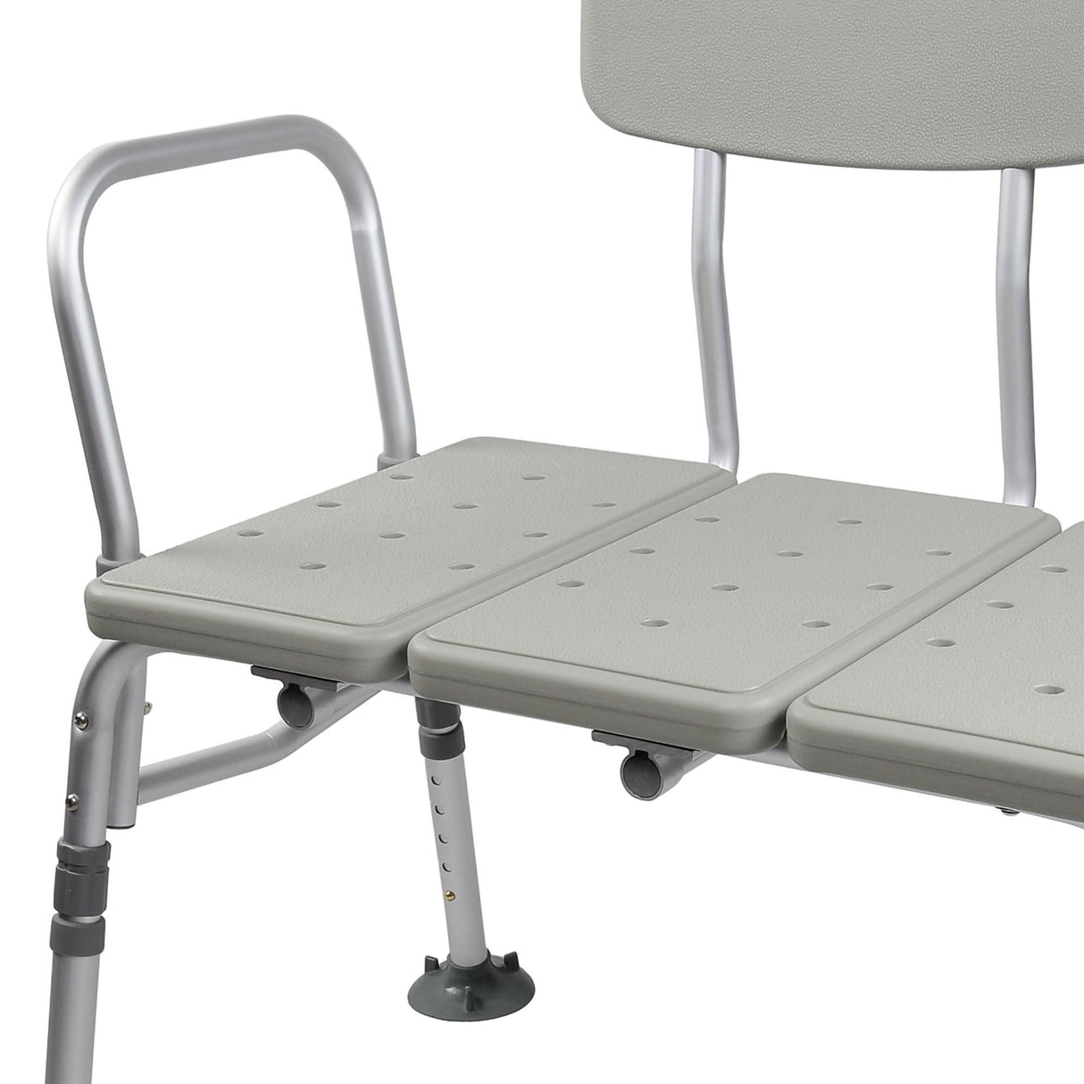McKesson Knocked Down Bath Transfer Bench Removable Arm Rail 17-1/2 to 22-1/2 Inch Seat Height 400 Lbs. Weight Capacity