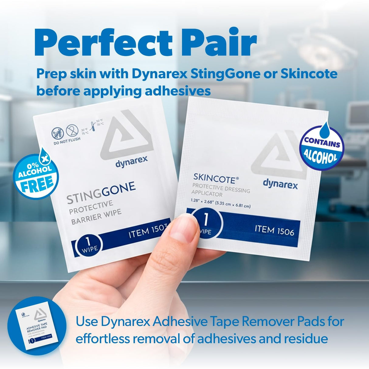 Dynarex Skincote Protective Dressing Applicators, 1.28" x 2.68", Box of 50