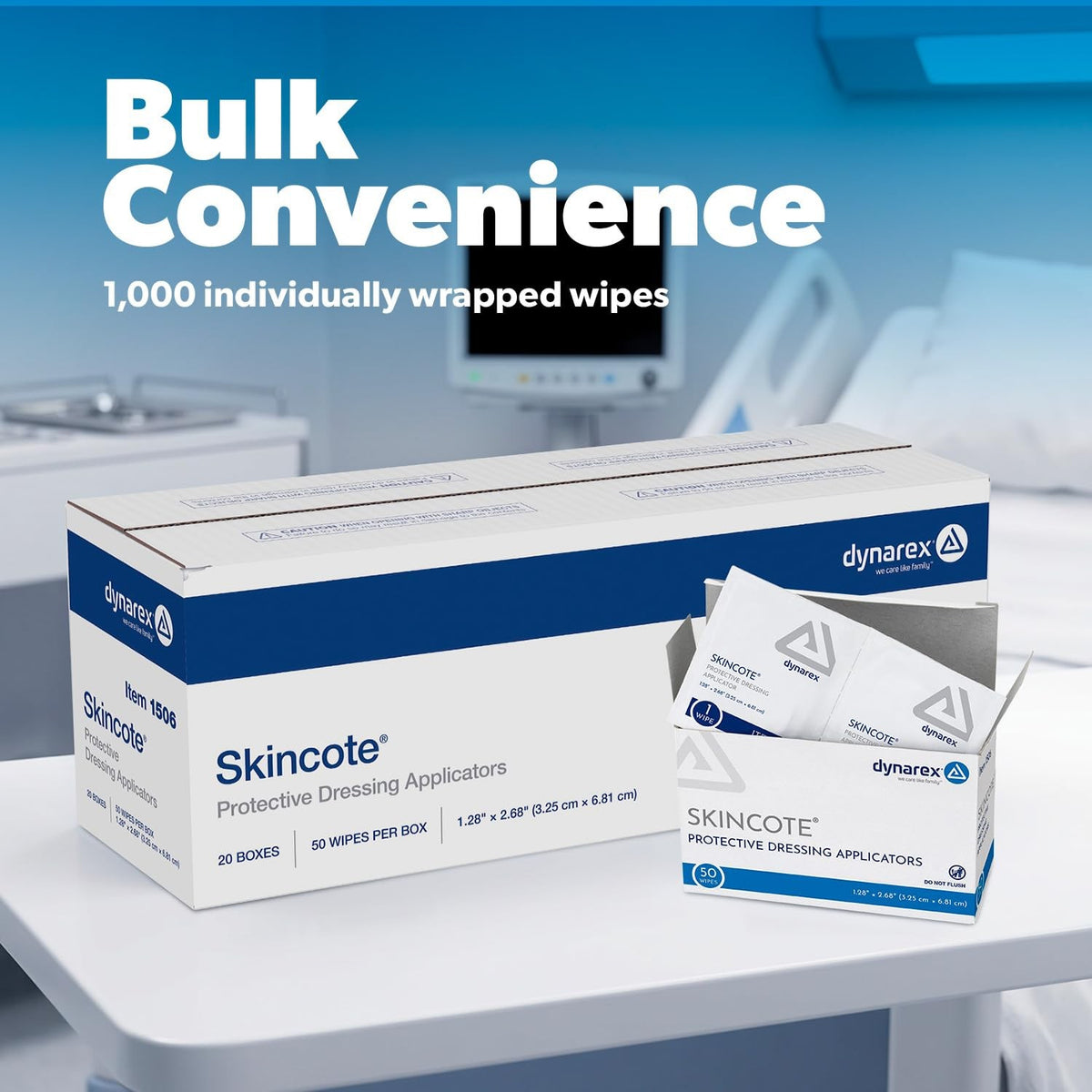 Dynarex Skincote Protective Dressing Applicators, 1.28" x 2.68", Box of 50