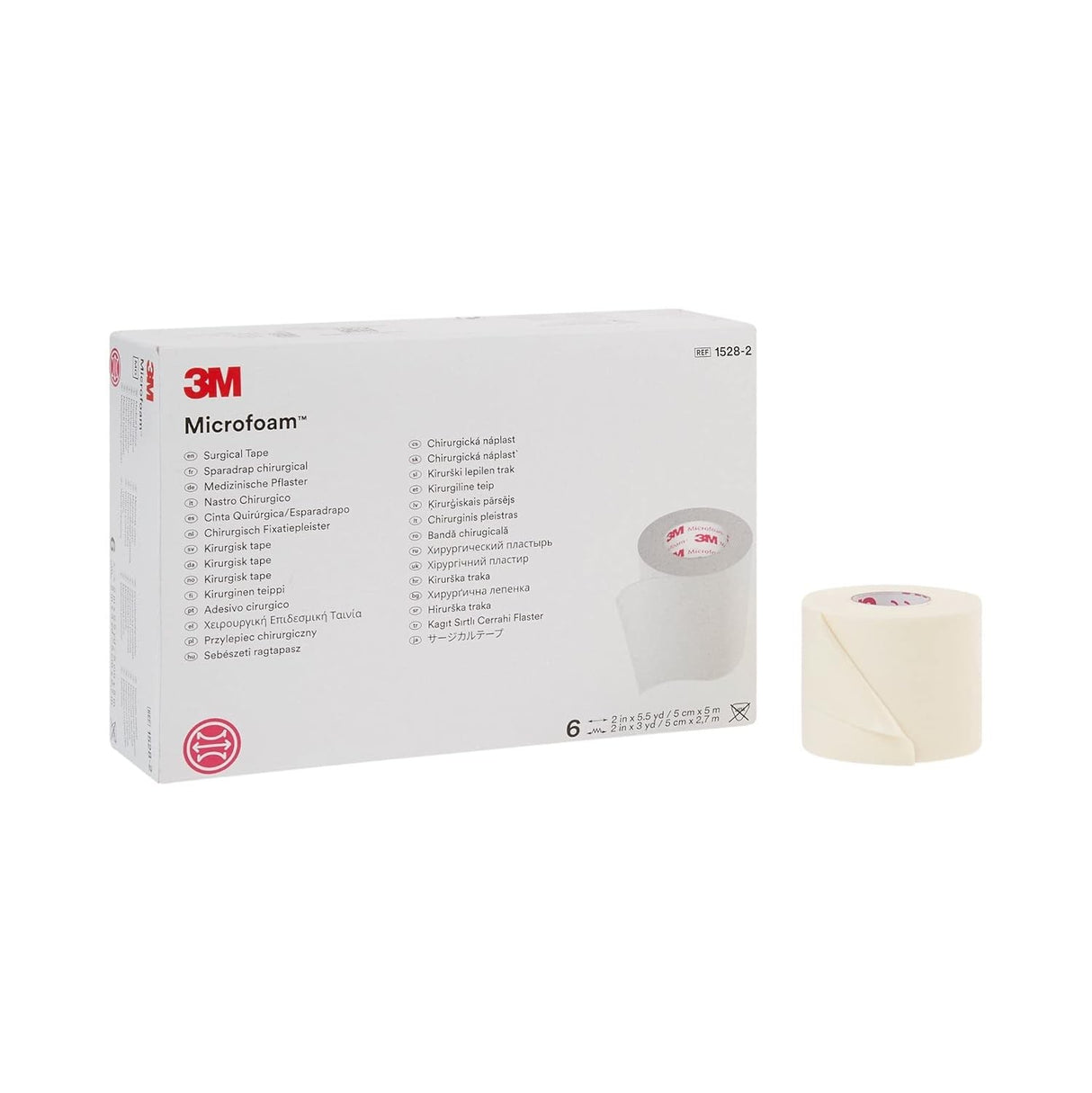 3M Microfoam Foam / Acrylic Adhesive Medical Tape, 1 Inch x 5-1/2 Yard, White