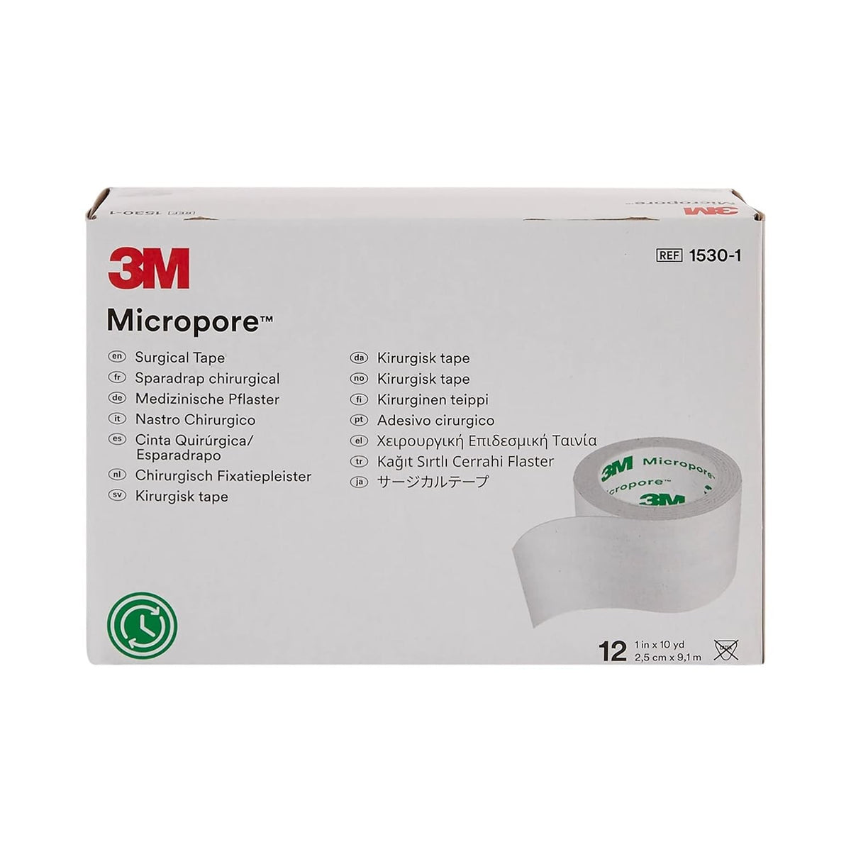 3M Micropore Paper Medical Tape, 1 Inch x 10 Yard, White