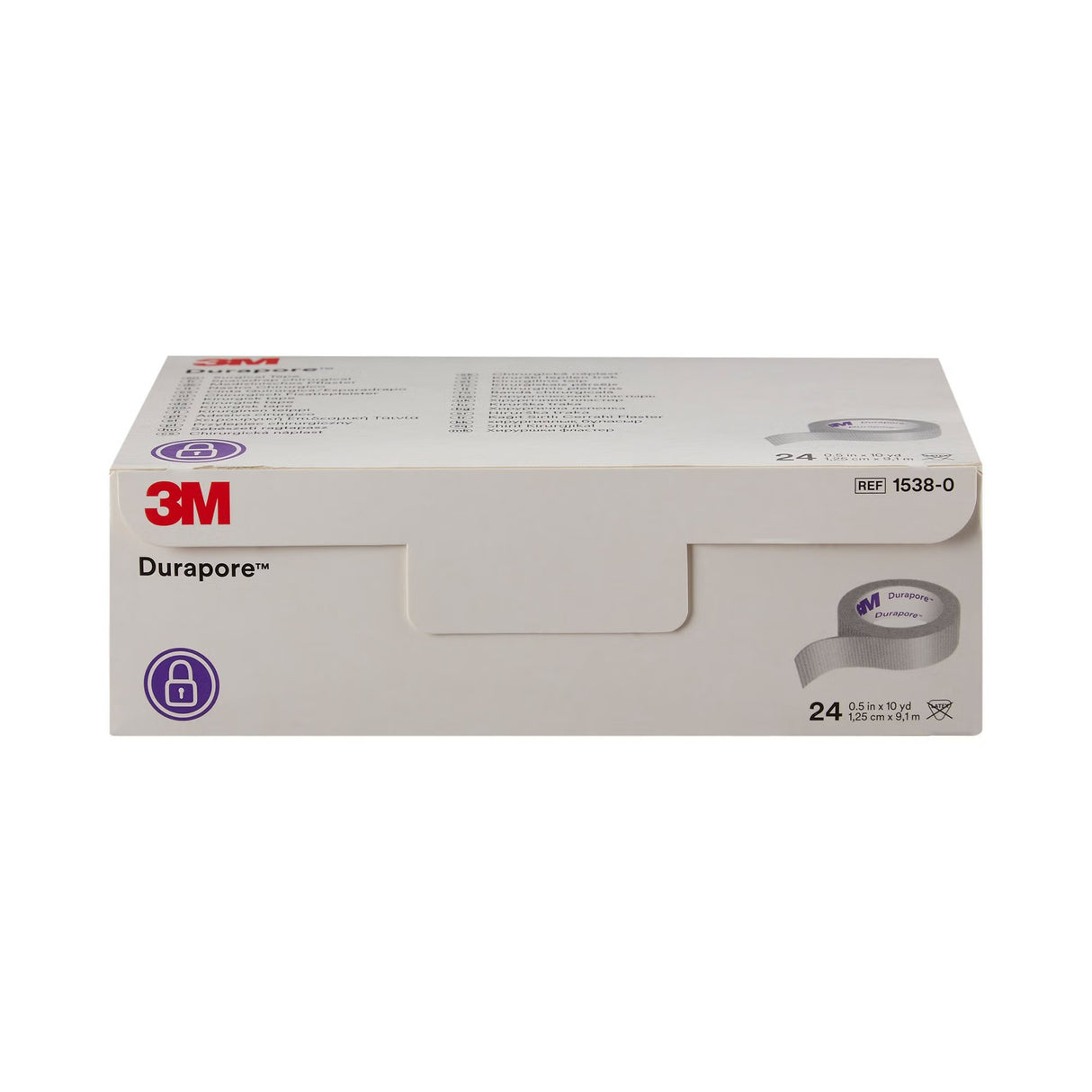 3M Durapore Silk-Like Cloth Medical Tape, 1/2 Inch x 10 Yard, White