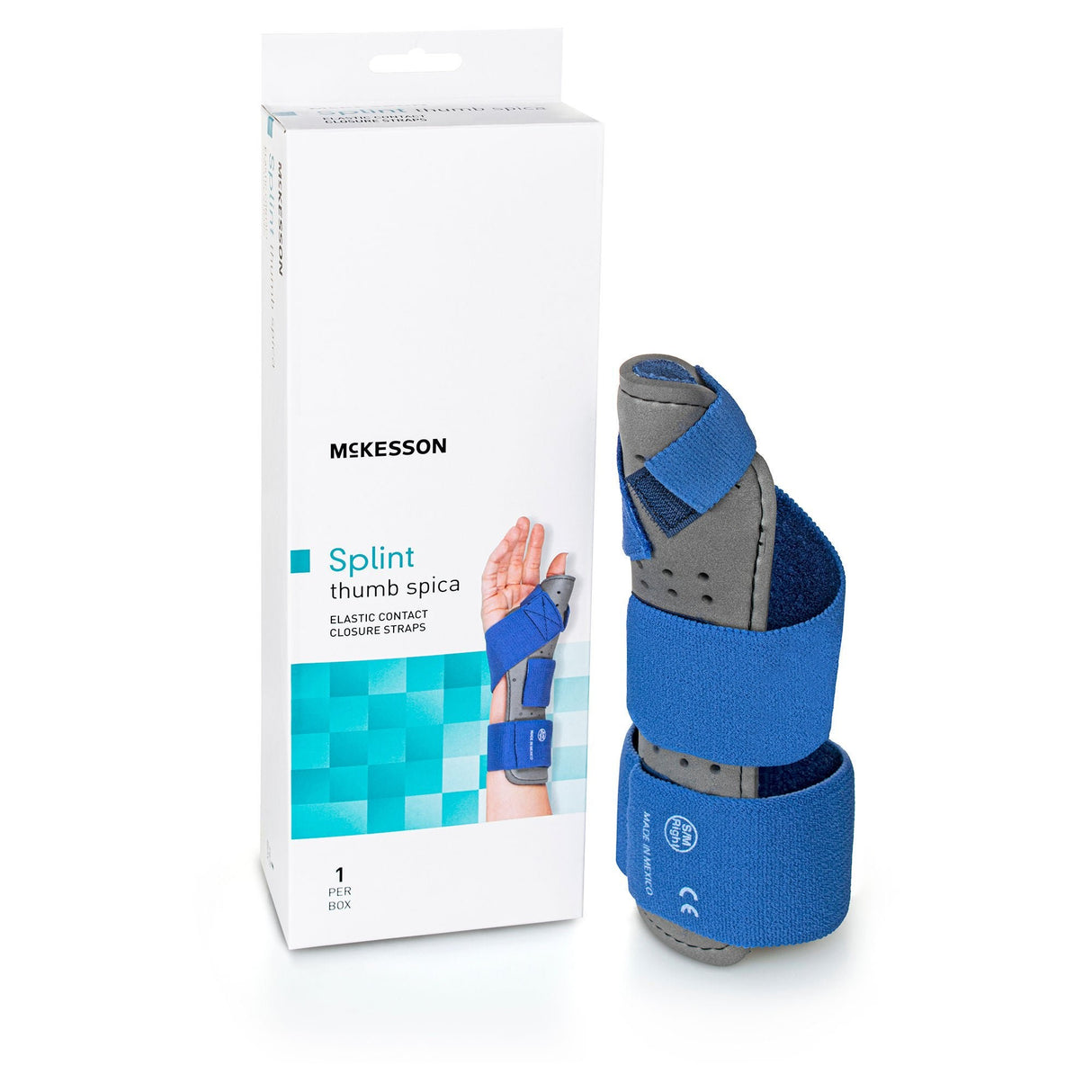 McKesson Thumb Spica Splint, Right Hand, Blue/Gray