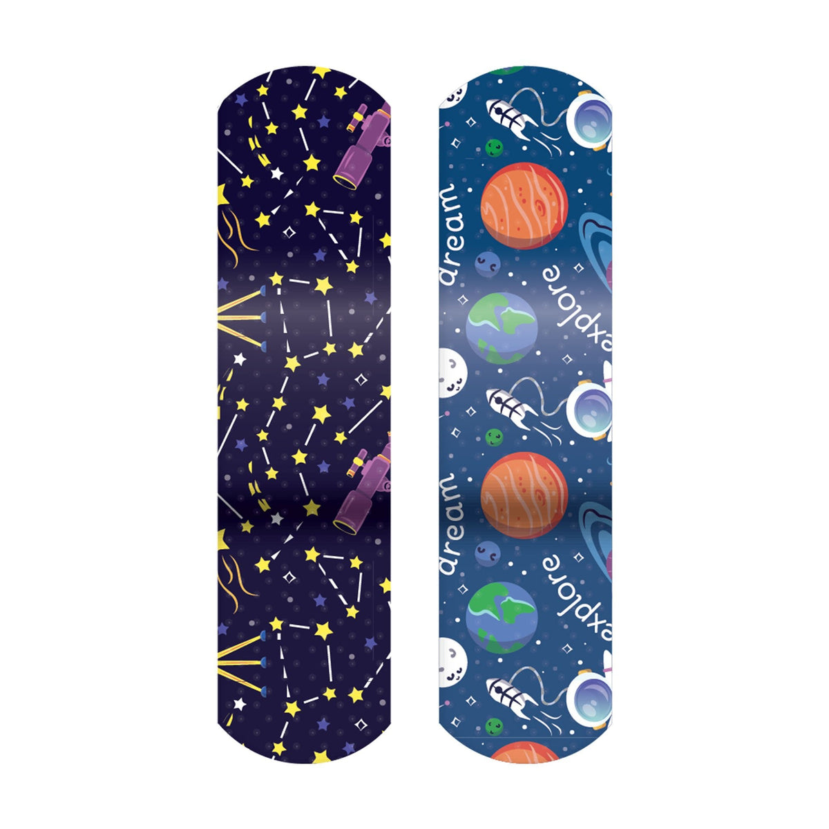 Stat Strip Adhesive Strip, Kid Design Planets / Stars, Plastic, Sterile, 0.75" x 3" - 15650 - LL Medico