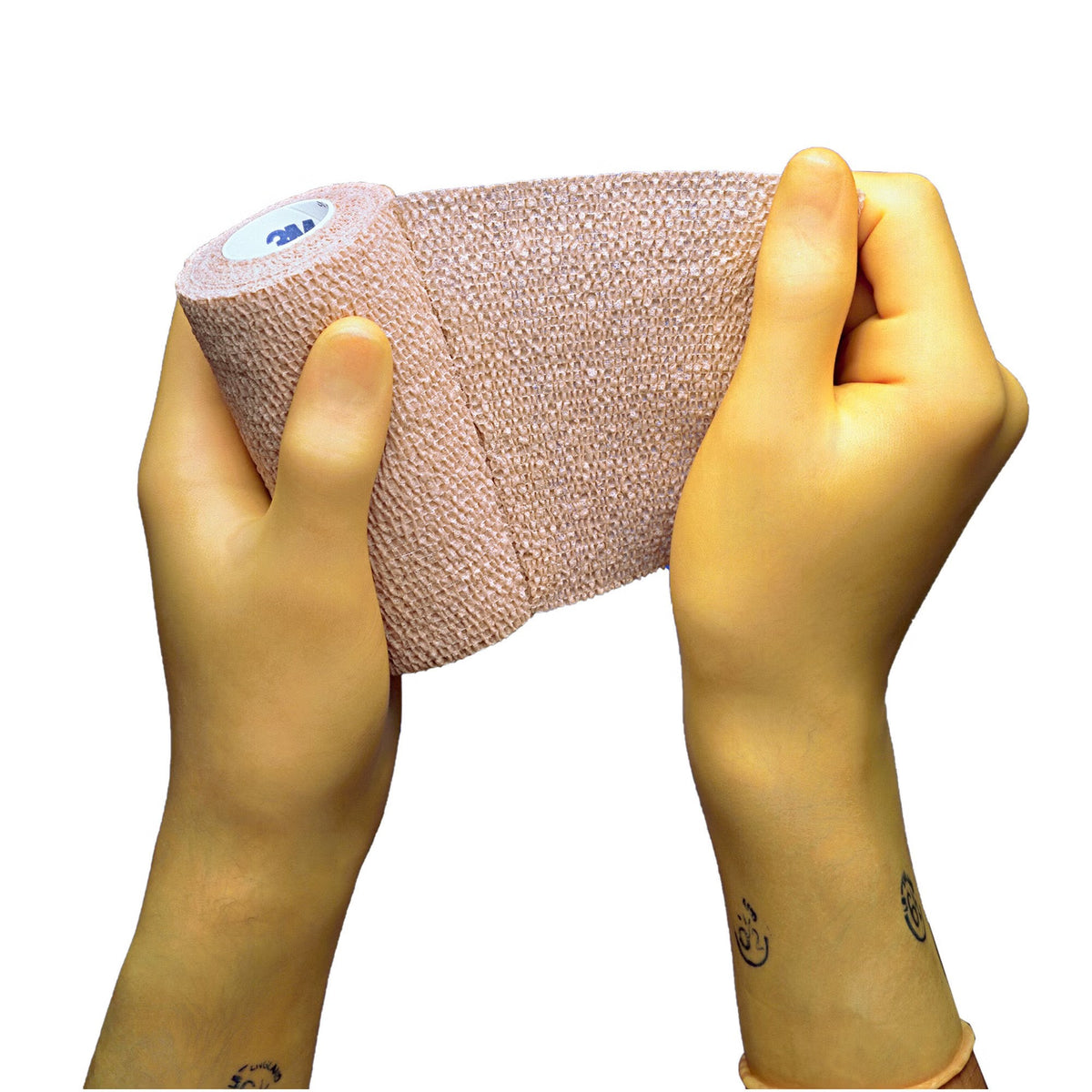3M Coban Self-Adherent Cohesive Bandage, Tan, Nonwoven Elastic Latex, Nonsterile, Standard Compression - LL Medico