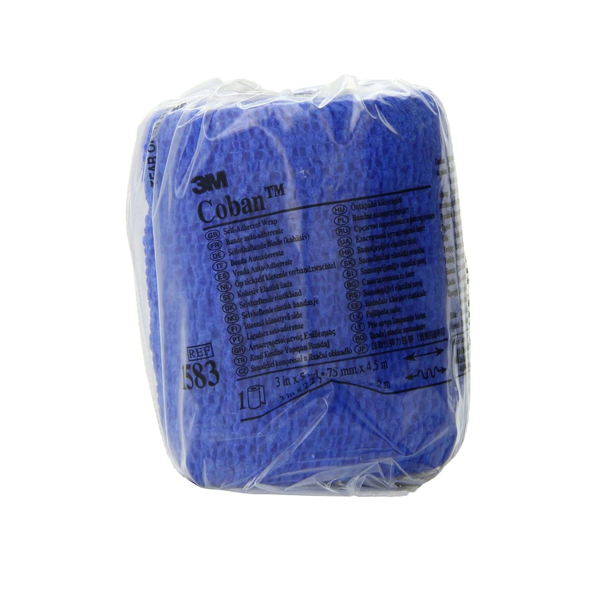 3M Coban Self-Adherent Cohesive Bandage, Blue, Nonwoven Elastic, Latex, Nonsterile, Standard Compression - LL Medico