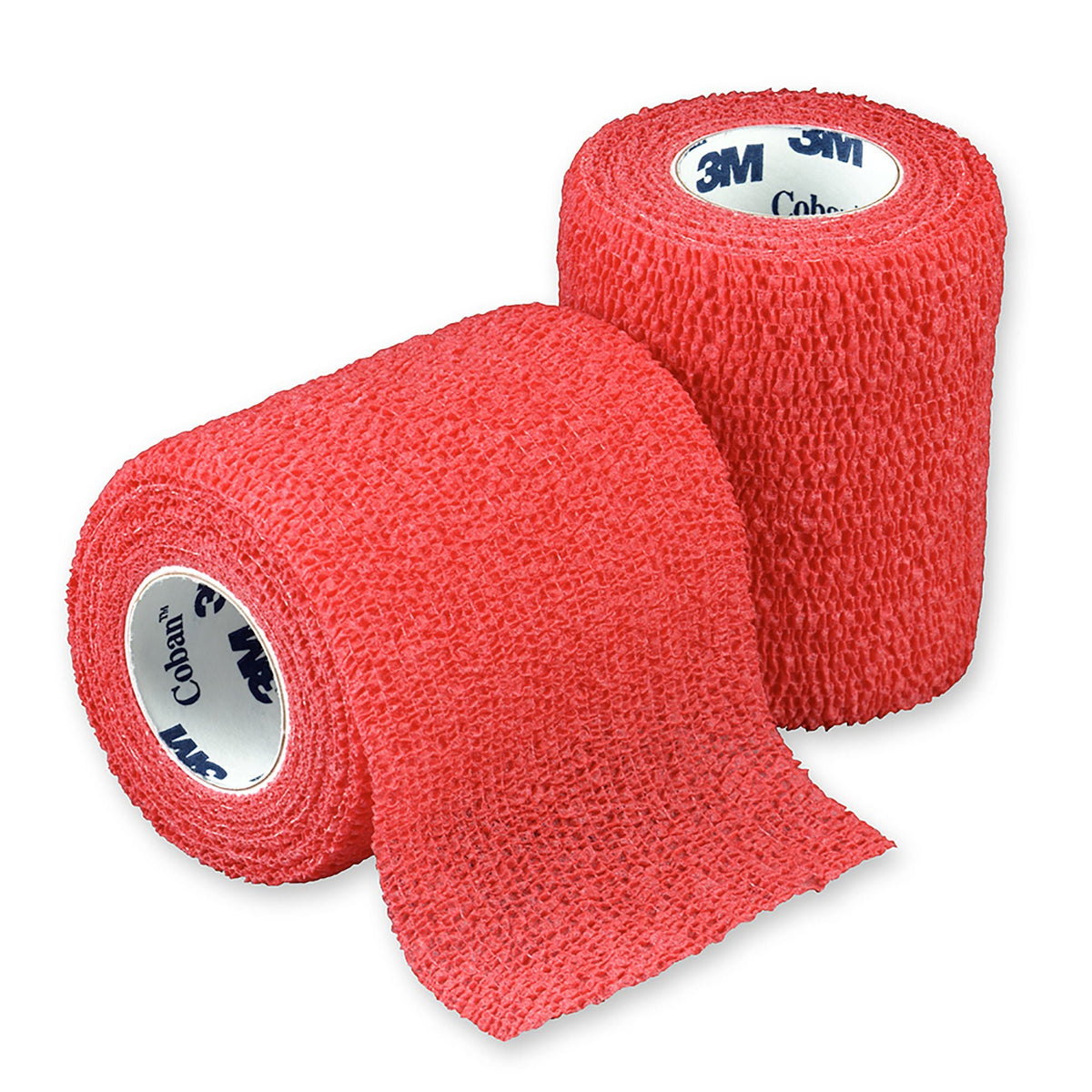 3M Coban Cohesive Bandage, Self-Adherent Closure, 3" x 5 yd, Red, Nonsterile, Standard Compression, Contains Latex - 1583R - LL Medico