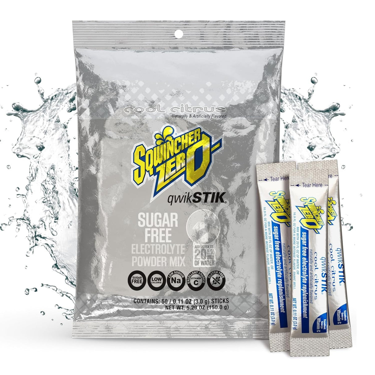 Sqwincher Qwik Stik Sugar Free Drink Mix, Lemonade, 0.11 oz