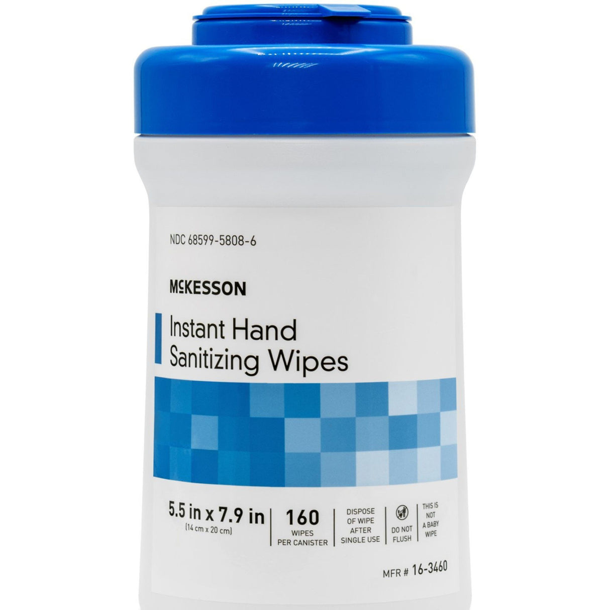 McKesson Instant Hand Sanitizing Wipes, 5.5" x 7.9", 160 Count