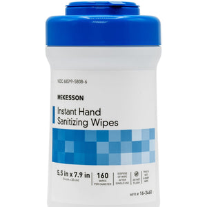 McKesson Instant Hand Sanitizing Wipes, 5.5" x 7.9", 160 Count