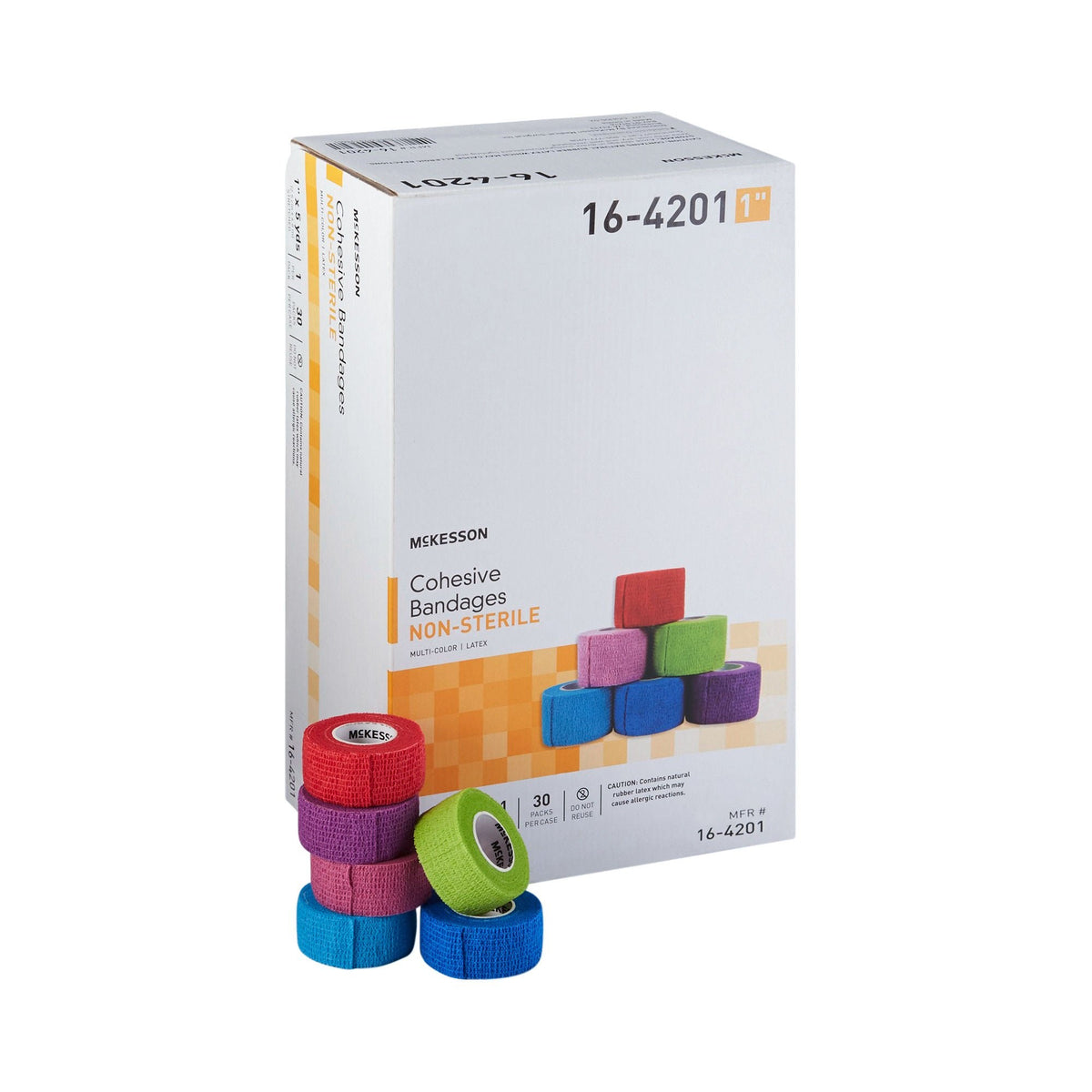 McKesson Cohesive Bandage, Self-Adherent Closure, Elastic, Nonsterile, Standard Compression, Purple - Pink - Green - Light Blue - Royal Blue - Red, Contains Latex - LL Medico
