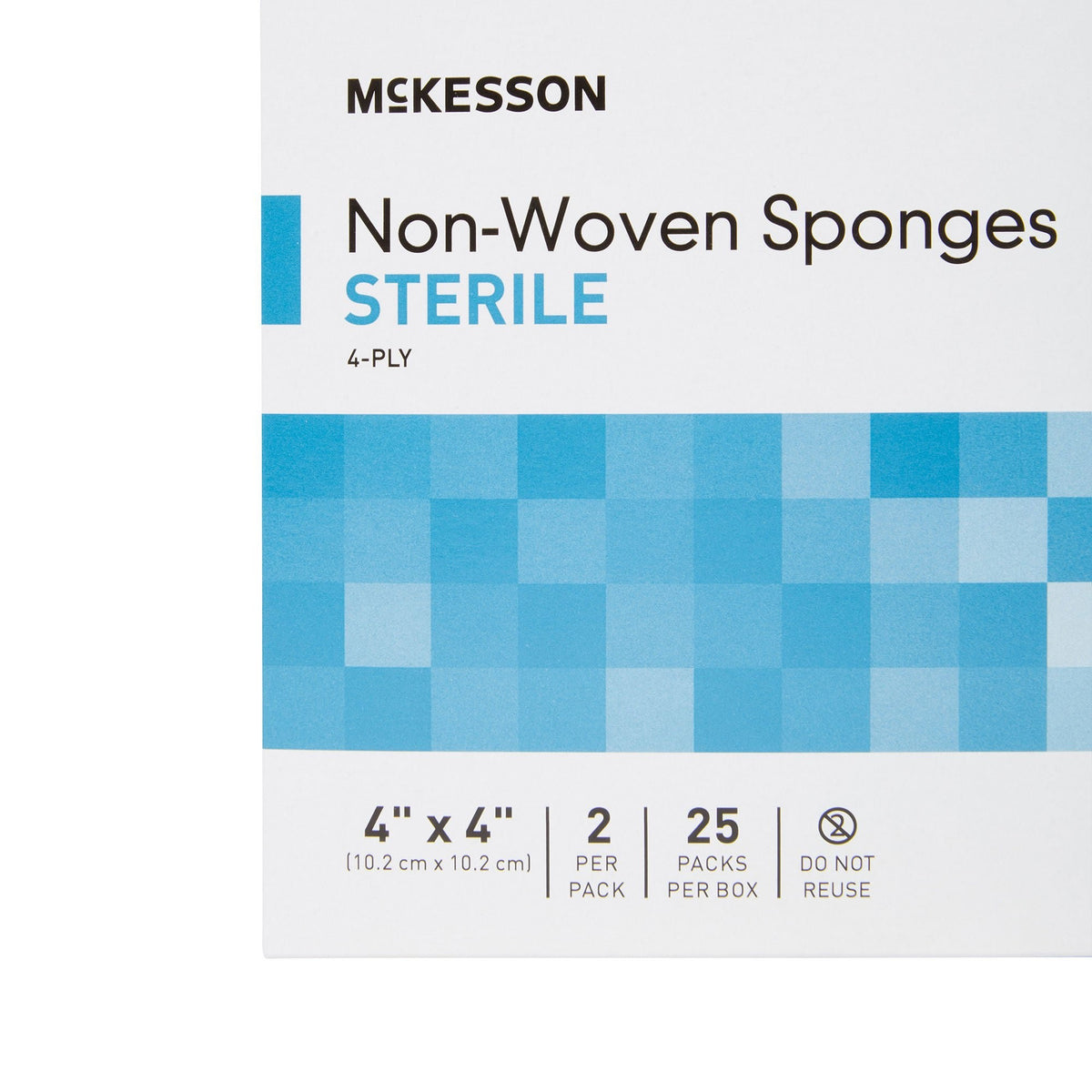 McKesson Nonwoven Sponge, Sterile, 4 x 4", 4-Ply, White, Polyester / Rayon - 16-4244 - LL Medico