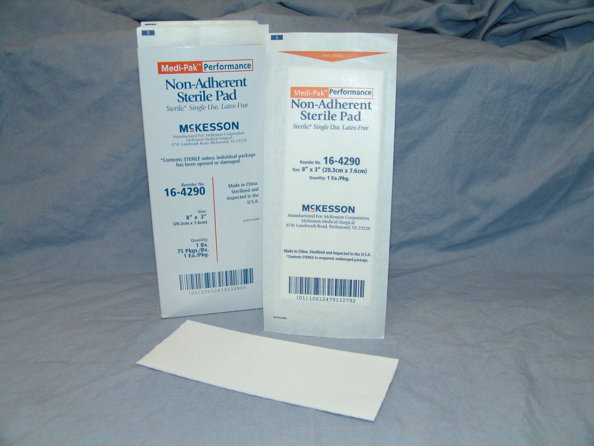 McKesson Non-Adherent Pads Sterile, 3 in x 8 in - 16-4290 - LL Medico