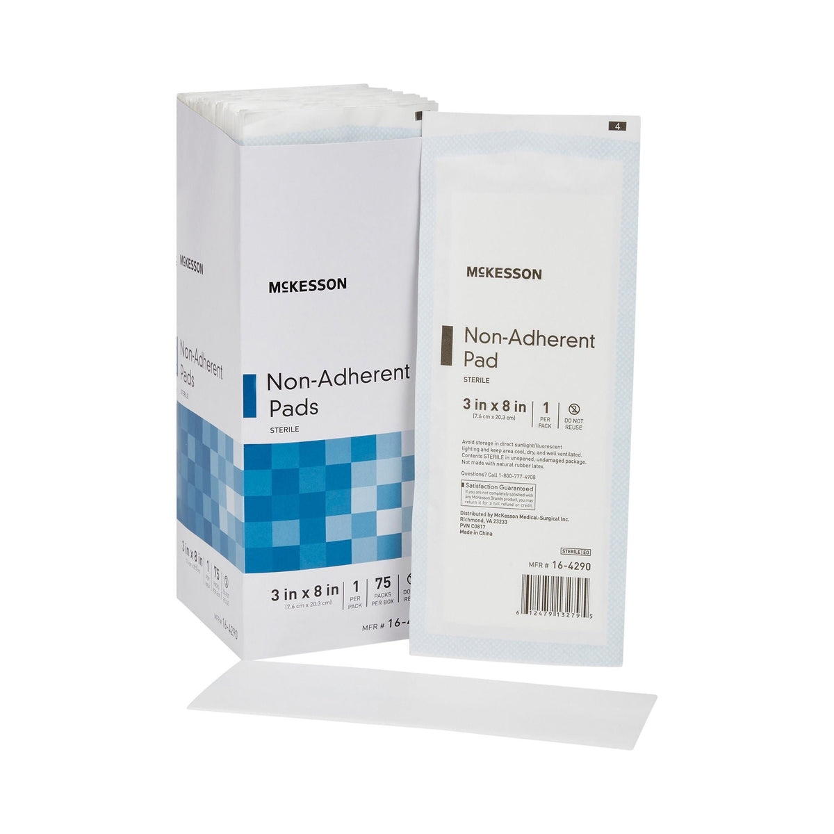 McKesson Non-Adherent Pads Sterile, 3 in x 8 in - 16-4290 - LL Medico
