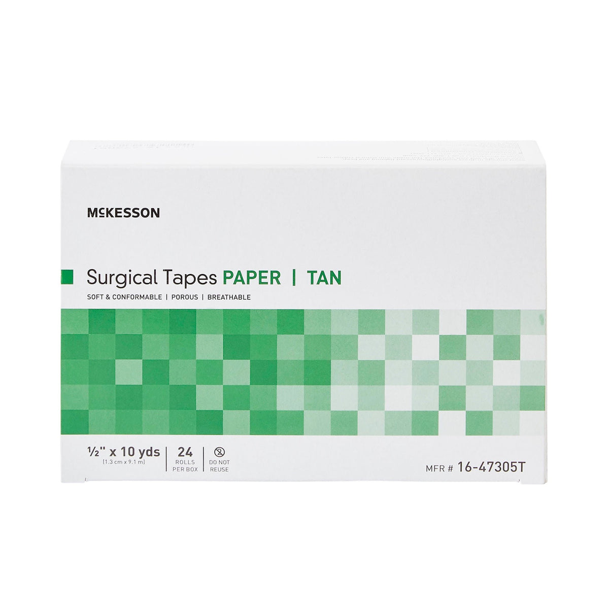 McKesson Medical Tape, Nonsterile, Tan, Paper, 0.5" x 10 yard - 16-47305T - LL Medico