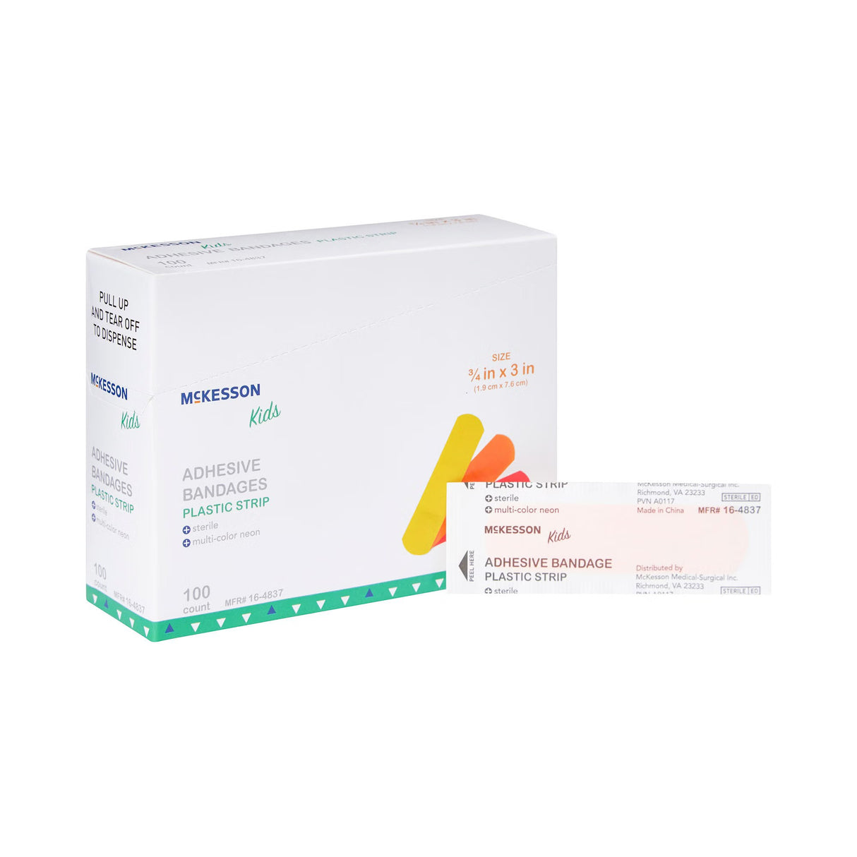 McKesson Kids Neon Adhesive Strip, 3/4 x 3 Inch