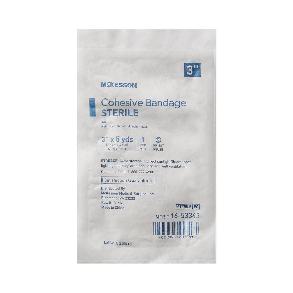 McKesson Cohesive Bandage, Self-Adherent, Tan, Sterile, Latex-Free, Elastic - LL Medico