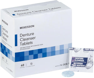 McKesson Denture Cleanser Tablets, Antibacterial with Baking Soda, 40 Count
