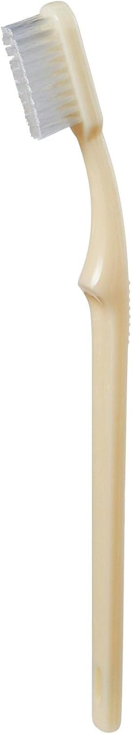 McKesson Toothbrush, Ivory, Adult Medium, Curved Handle