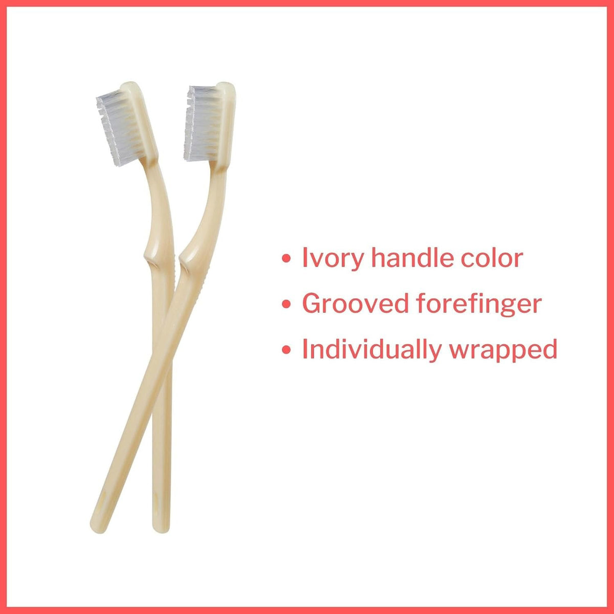 McKesson Toothbrush, Ivory, Adult Medium, Curved Handle