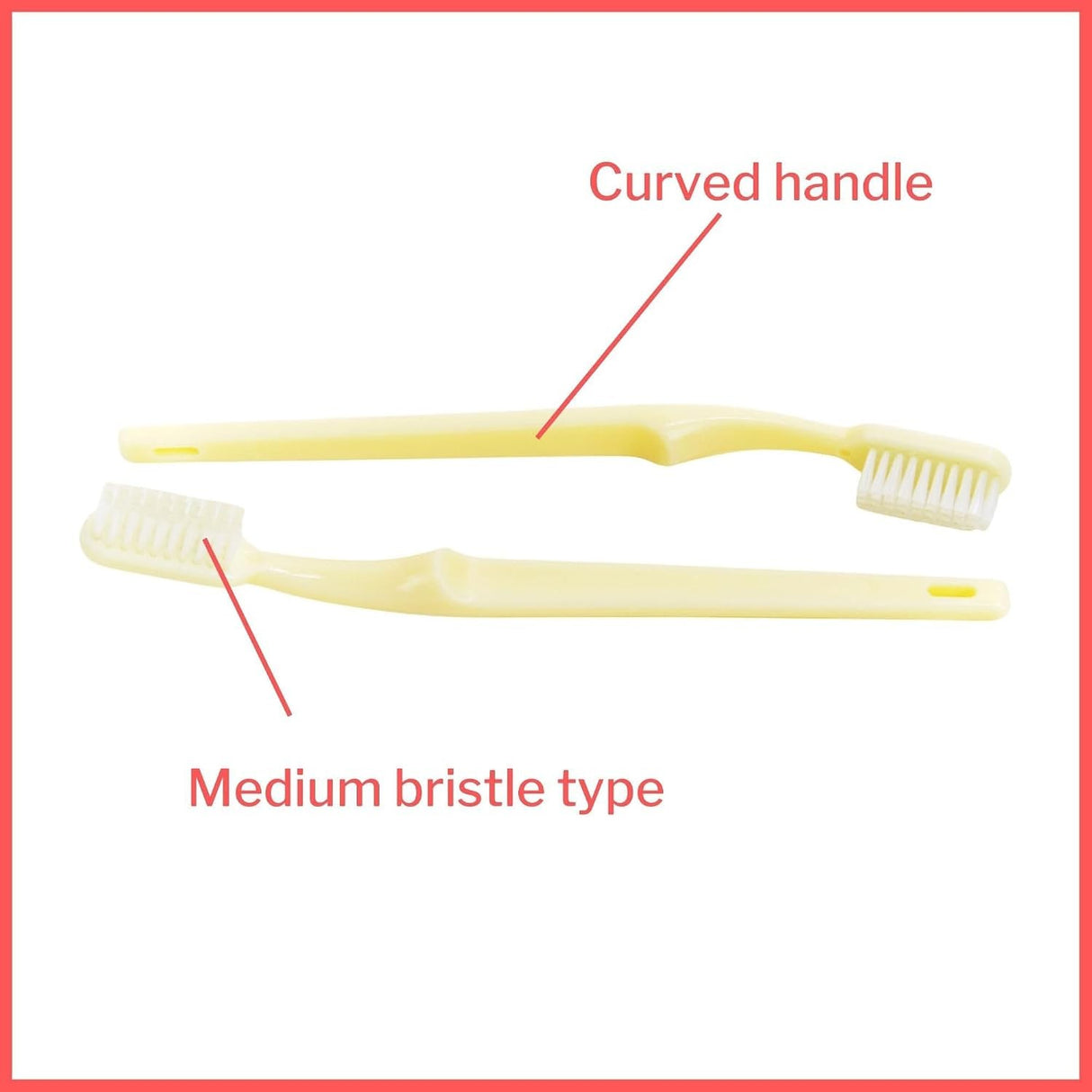 McKesson Toothbrush, Ivory, Adult Medium, Curved Handle