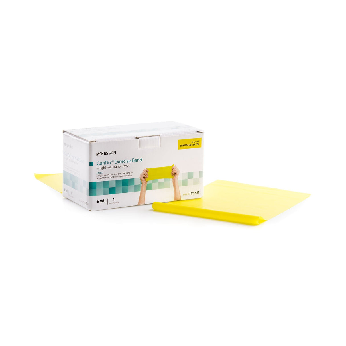 McKesson CanDo Exercise Resistance Band, Yellow, X-Light, 5" x 6 Yard