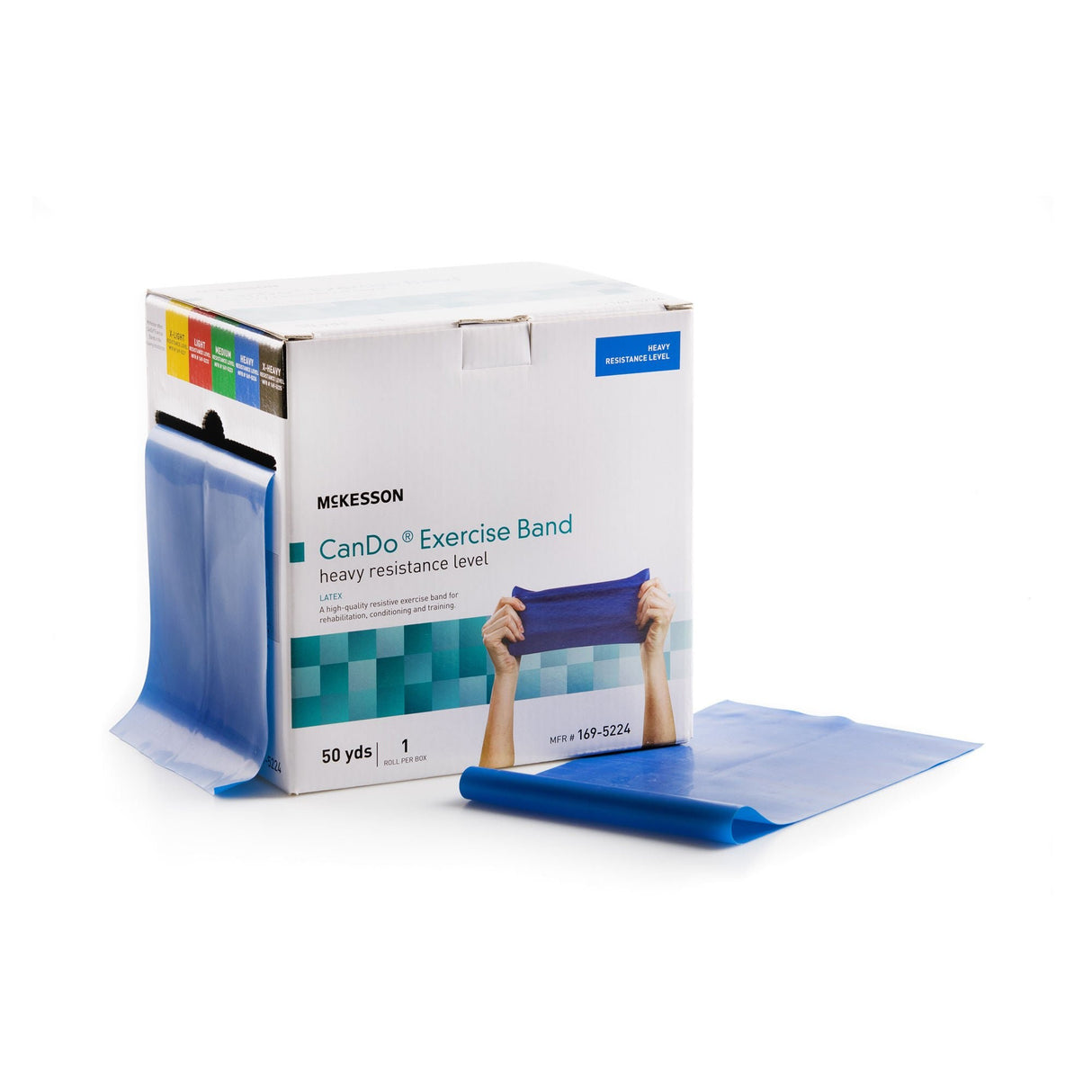McKesson Exercise Resistance Band, Heavy Resistance, Blue, 5" x 50 Yard
