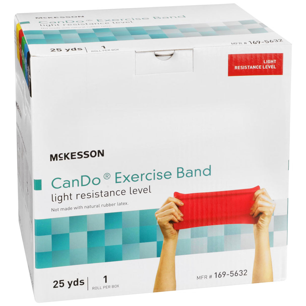 McKesson Exercise Resistance Band, Red, Light, 25 Yard
