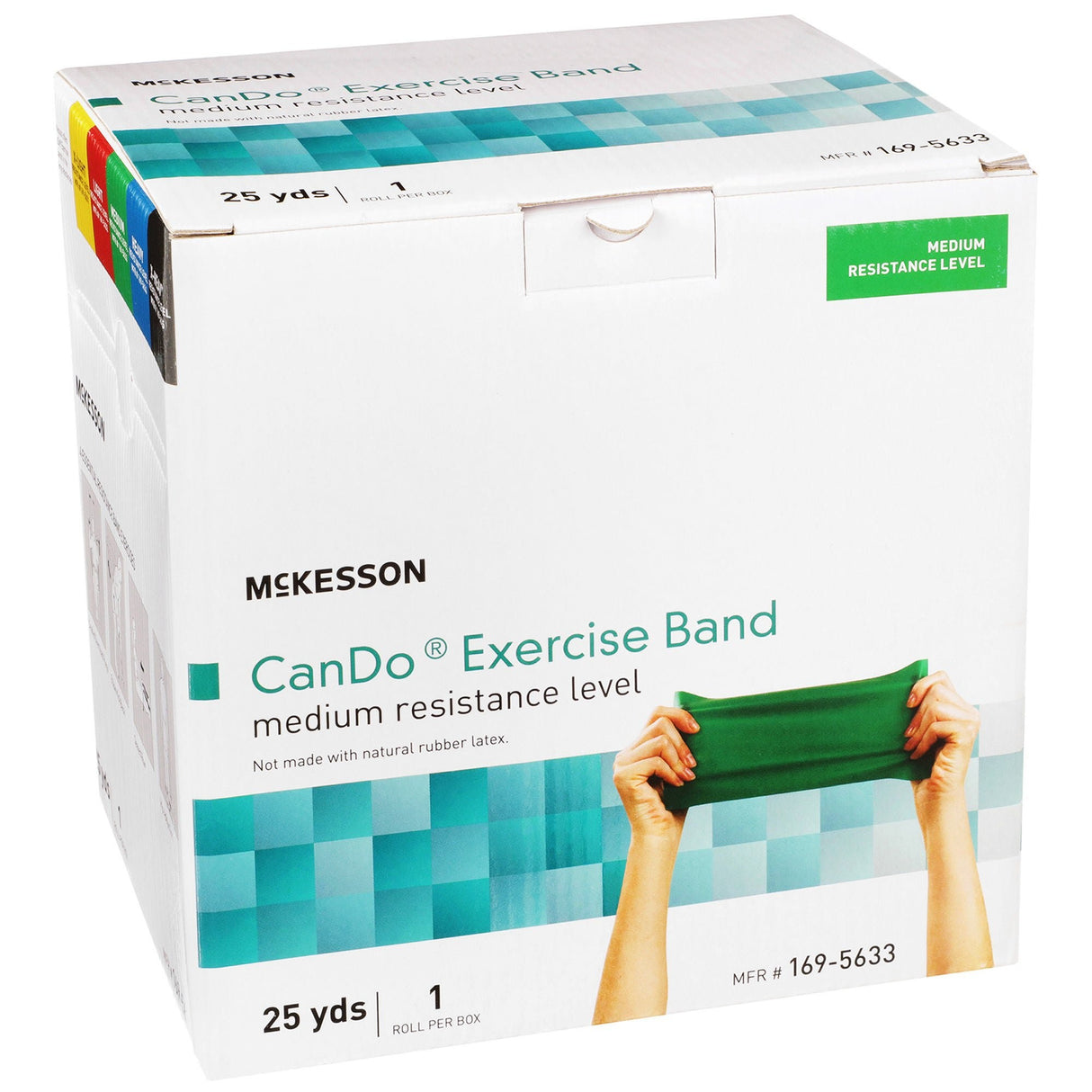 McKesson CanDo Exercise Resistance Band, Green, Medium, 5" x 25 Yard