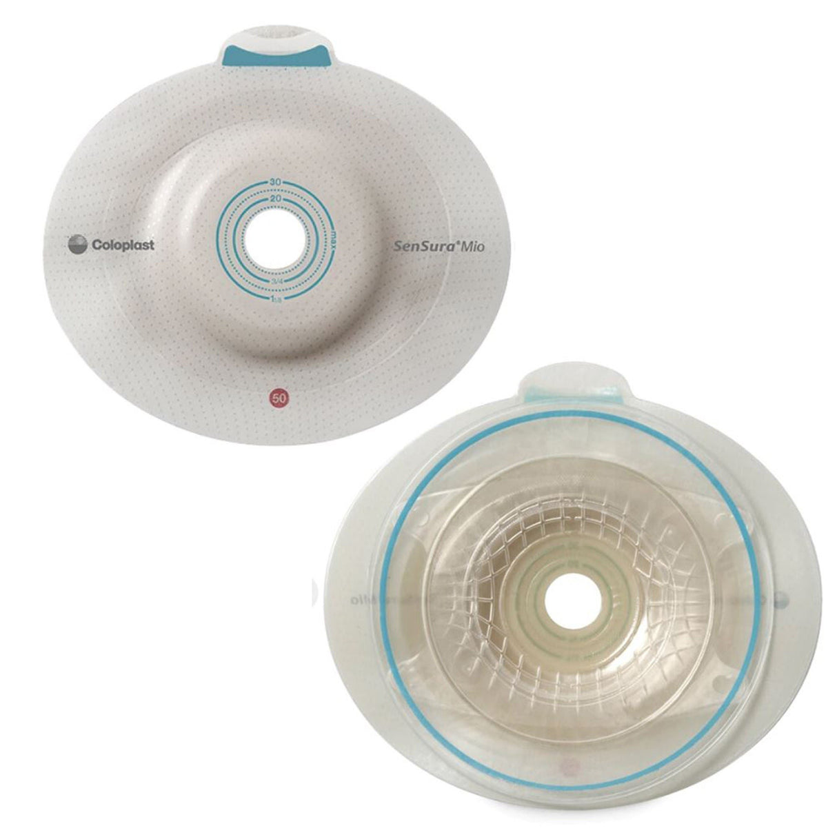 Coloplast SenSura Mio Convex Two-Piece Skin Barrier, Convex Light, Cut-to-Fit, 15 - 40 mm Flange, Blue