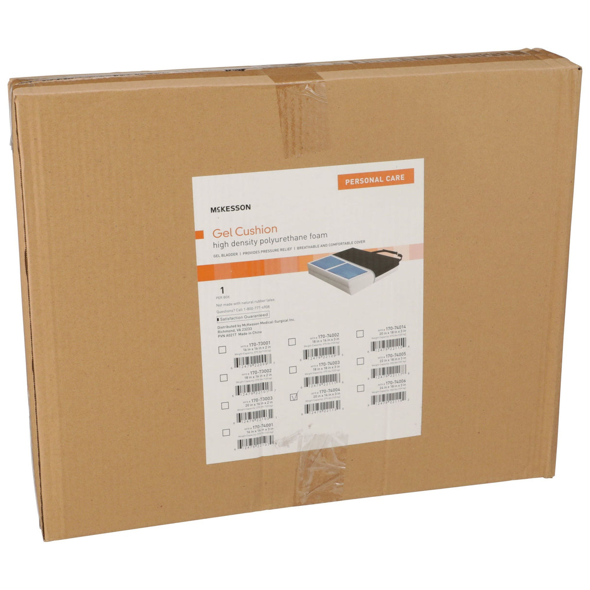 Seat Cushion McKesson 20 W X 16 L X 3 D Inch Foam / Gel