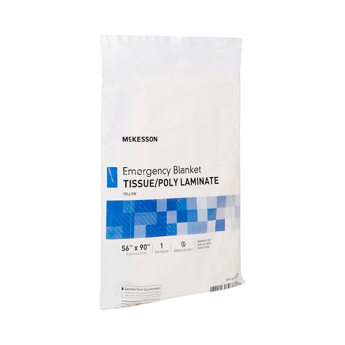 McKesson Emergency Rescue Blanket, 56 x 90", Tissue / Poly Laminate, Yellow - 18-077 - LL Medico
