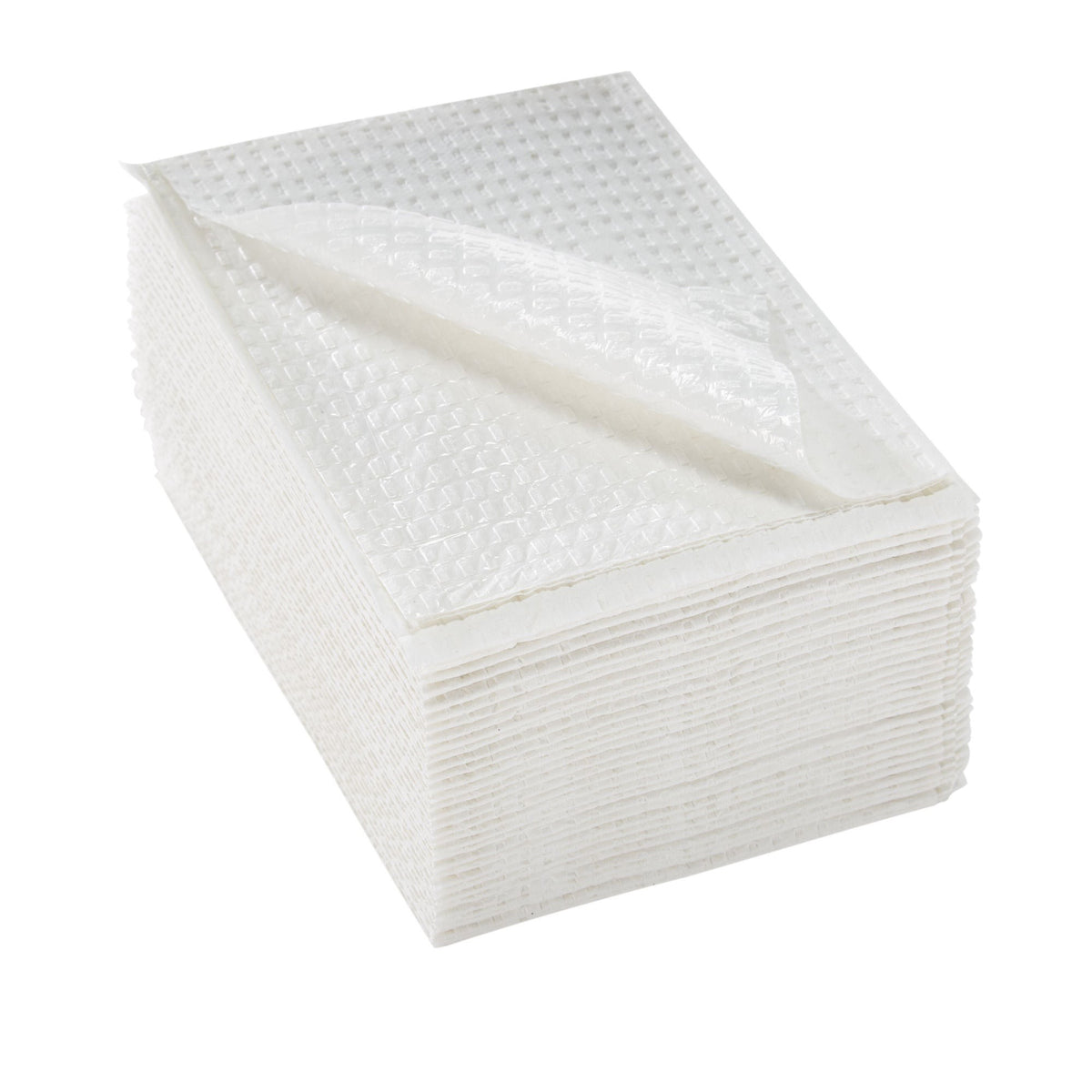 McKesson Deluxe Procedure Towel, White, 13 x 18", 2-Ply Tissue / Poly Backing, Waffle Embossed, Non-Radiopaque, NonSterile - 18-865CVS - LL Medico